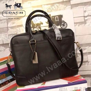 COACH 70901-2 新款商務男士BLEECKER系列黑色全皮手提單肩包公文包