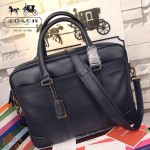COACH 70901 新款商務男士BLEECKER系列藍色全皮手提單肩包公文包
