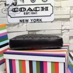 COACH 71053-2 人氣熱銷休閒黑色PVC配皮單肩斜挎包