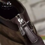 COACH 71053 人氣熱銷休閒咖啡色PVC配皮單肩斜挎包
