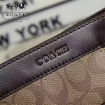 COACH 71053 人氣熱銷休閒咖啡色PVC配皮單肩斜挎包