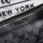 COACH 71053-2 人氣熱銷休閒黑色PVC配皮單肩斜挎包