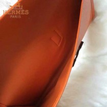 HERMES-0002-7 名媛必備Jige elan系列Epsom橙色原版皮手拿包晚宴包