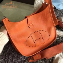 HERMES-00011-2 時尚打孔款伊夫寧系列橙色原版togo皮單肩斜挎包