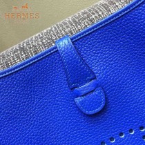 HERMES-00011-8 時尚打孔款伊夫寧系列電光藍原版togo皮單肩斜挎包