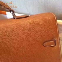 HERMES-00010 時尚經典款男士土黃色原版togo皮手提公文包