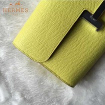 HERMES-0001-8 潮流新款Constance系列EPSOM黃色原版皮手拿包長款錢包
