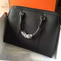 HERMES-0004-2 新款商務男士黑色原版TOGO皮手提單肩包電腦包