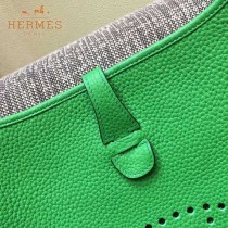 HERMES-00011-5 時尚打孔款伊夫寧系列綠色原版togo皮單肩斜挎包