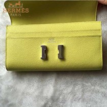 HERMES-0001-8 潮流新款Constance系列EPSOM黃色原版皮手拿包長款錢包