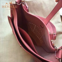 HERMES-00011-4 時尚打孔款伊夫寧系列櫻花粉原版togo皮單肩斜挎包