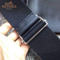 HERMES-00011-7 時尚打孔款伊夫寧系列黑色原版togo皮單肩斜挎包