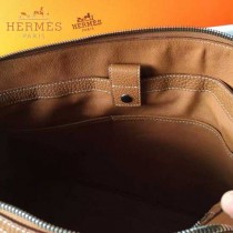 HERMES-0004 新款商務男士土黃色原版TOGO皮手提單肩包電腦包