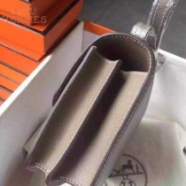 HERMES-0006 新款女士constance系列卡其色原版皮雙層空姐包單肩斜挎包
