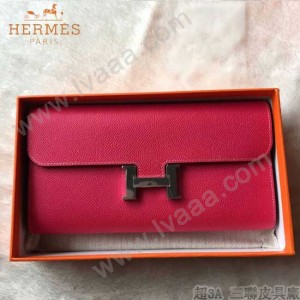 HERMES-0001-7 潮流新款Constance系列EPSOM唇膏粉原版皮手拿包長款錢包