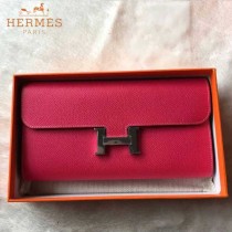 HERMES-0001-7 潮流新款Constance系列EPSOM唇膏粉原版皮手拿包長款錢包