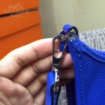 HERMES-00011-8 時尚打孔款伊夫寧系列電光藍原版togo皮單肩斜挎包