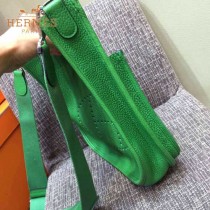 HERMES-00011-5 時尚打孔款伊夫寧系列綠色原版togo皮單肩斜挎包