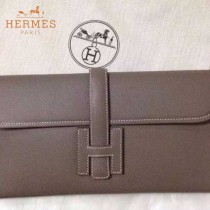 HERMES-0002-10 名媛必備Jige elan系列Epsom卡其色原版皮手拿包晚宴包