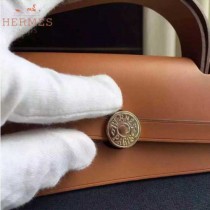HERMES-0007-3 時尚新款herbag系列原單寶藍色帆布配土黃色牛皮大號手提單肩包
