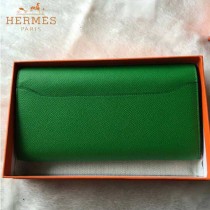 HERMES-0001-3 潮流新款Constance系列EPSOM綠色原版皮手拿包長款錢包