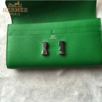 HERMES-0001-3 潮流新款Constance系列EPSOM綠色原版皮手拿包長款錢包