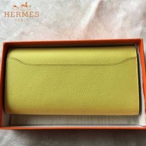 HERMES-0001-8 潮流新款Constance系列EPSOM黃色原版皮手拿包長款錢包