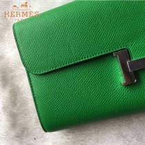 HERMES-0001-3 潮流新款Constance系列EPSOM綠色原版皮手拿包長款錢包