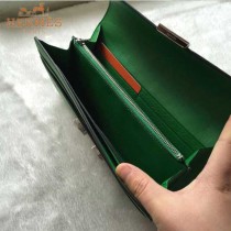 HERMES-0001-3 潮流新款Constance系列EPSOM綠色原版皮手拿包長款錢包