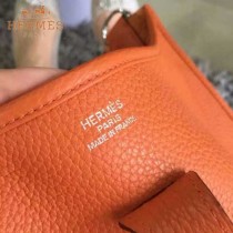 HERMES-00011-2 時尚打孔款伊夫寧系列橙色原版togo皮單肩斜挎包