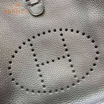 HERMES-00011-7 時尚打孔款伊夫寧系列黑色原版togo皮單肩斜挎包