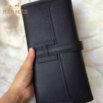 HERMES-0002-4 名媛必備Jige elan系列Epsom黑色原版皮手拿包晚宴包
