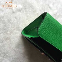 HERMES-0001-3 潮流新款Constance系列EPSOM綠色原版皮手拿包長款錢包