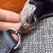 HERMES-00011-7 時尚打孔款伊夫寧系列黑色原版togo皮單肩斜挎包