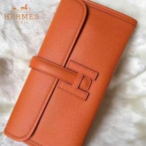 HERMES-0002-7 名媛必備Jige elan系列Epsom橙色原版皮手拿包晚宴包