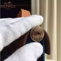 HERMES-0007 時尚新款herbag系列原單藍色帆布配土黃色牛皮大號手提單肩包