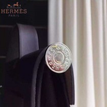 HERMES-0007-14 時尚新款herbag系列原單黑色帆布配黑色牛皮大號手提單肩包