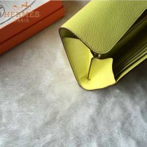HERMES-0001-8 潮流新款Constance系列EPSOM黃色原版皮手拿包長款錢包