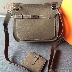 HERMES-0009-3 潮流百搭吉普賽系列卡其色原版togo皮單肩斜挎包