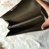 HERMES-0001 潮流新款Constance系列EPSOM卡其色原版皮手拿包長款錢包