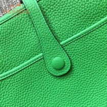 HERMES-00011-5 時尚打孔款伊夫寧系列綠色原版togo皮單肩斜挎包