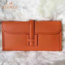 HERMES-0002-7 名媛必備Jige elan系列Epsom橙色原版皮手拿包晚宴包