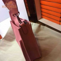 HERMES-00011-4 時尚打孔款伊夫寧系列櫻花粉原版togo皮單肩斜挎包