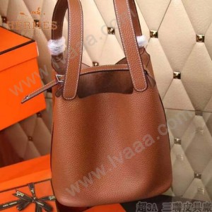 HERMES-00024-7 秋冬新款HERMES原版Togo皮手提水桶包