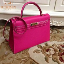 HERMES-00022-18 秋冬新款HERMES凱利kelly系列原版十字紋牛皮手提單肩包