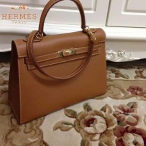 HERMES-00022-13 秋冬新款HERMES凱利kelly系列原版十字紋牛皮手提單肩包