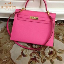 HERMES-00022-9 秋冬新款HERMES凱利kelly系列原版十字紋牛皮手提單肩包