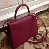 HERMES-00022-30 秋冬新款HERMES凱利kelly系列原版十字紋牛皮手提單肩包