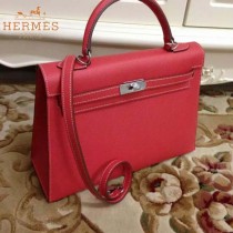 HERMES-00022-17 秋冬新款HERMES凱利kelly系列原版十字紋牛皮手提單肩包