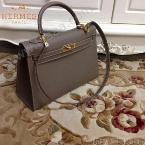 HERMES-00022-8 秋冬新款HERMES凱利kelly系列原版十字紋牛皮手提單肩包